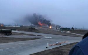 После взрыва начался пожар