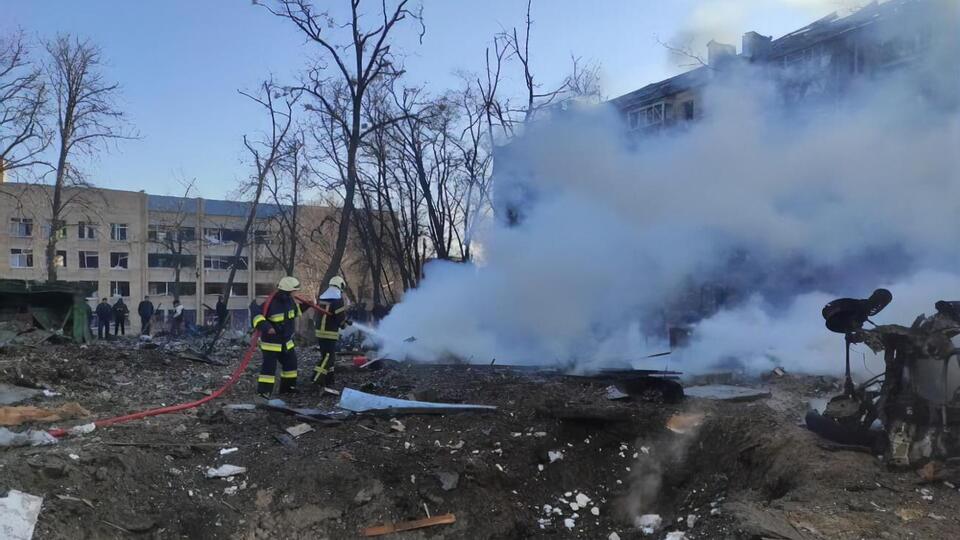 Пожар возник в результате падения обломка сбитой ракеты