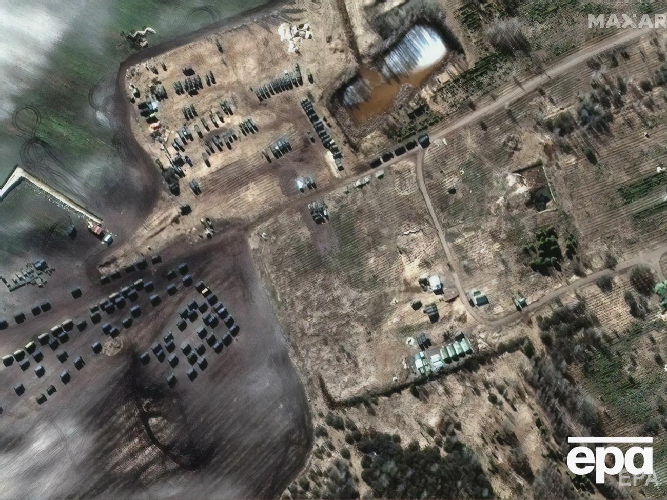 Военная техника в селе&nbsp;Хильчиха&nbsp;Гомельской области Беларуси, 28 февраля