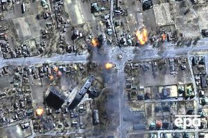 Горящие дома в Чернигове, снимок сделан 16 марта