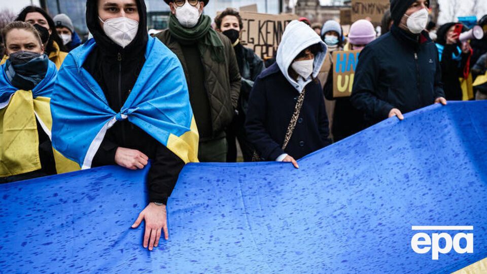 Мітинг на підтримку України у Берліні, 25 лютого