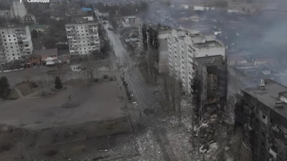 Після активних бойових дій Бородянку частково зруйновано