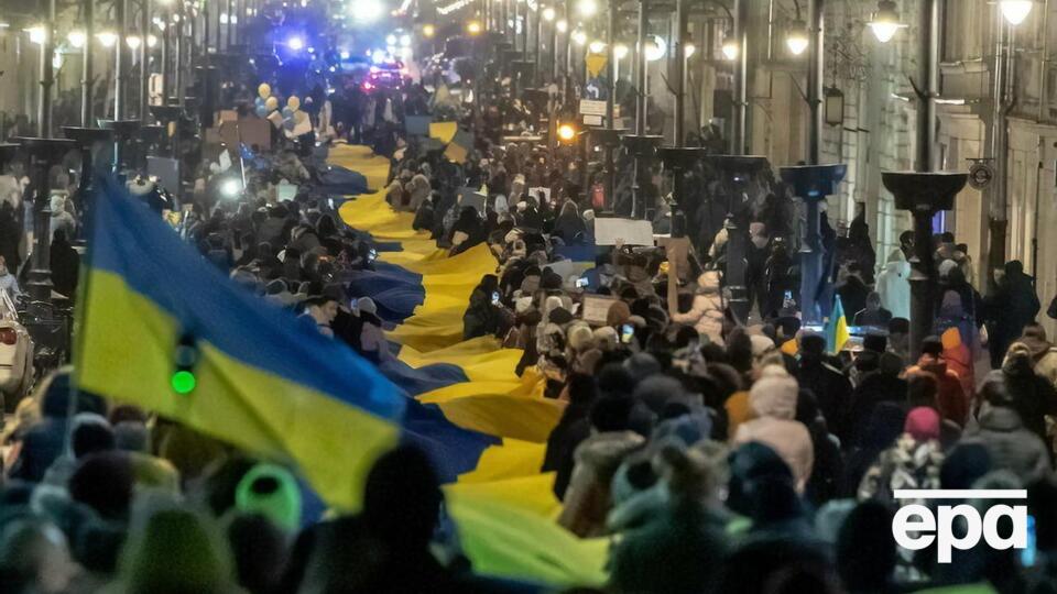 Массовые акции в поддержку Украины проходят по всему миру. На фото – акция в польском городе Лодзь, 4 марта