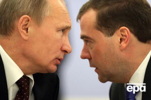 Медведев (справа) отреагировал на задержание в Украине кума Путина (слева)