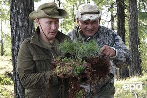 Путин и Шойгу во время отпуска в Туве, август 2018 года