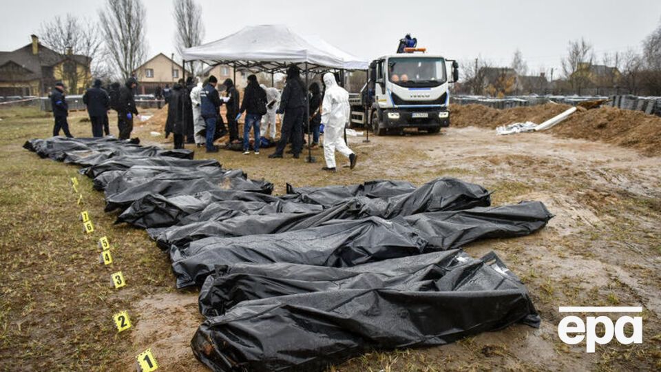 Станом на 23 квітня на території Бучі було виявлено 412 тіл
