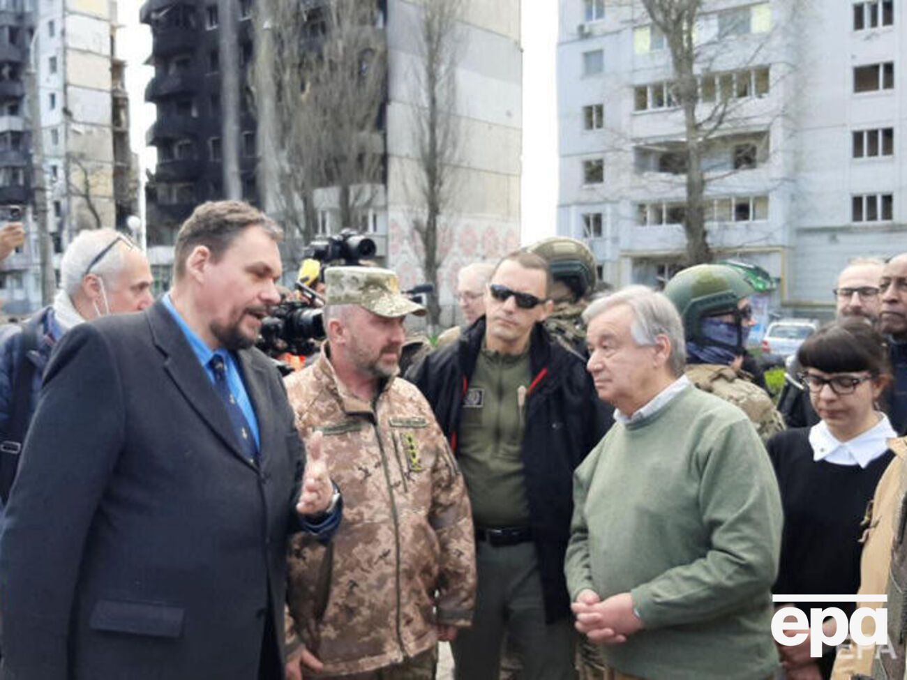 Гутерріш 28 квітня відвідав звільнену від російських окупантів Бородянку