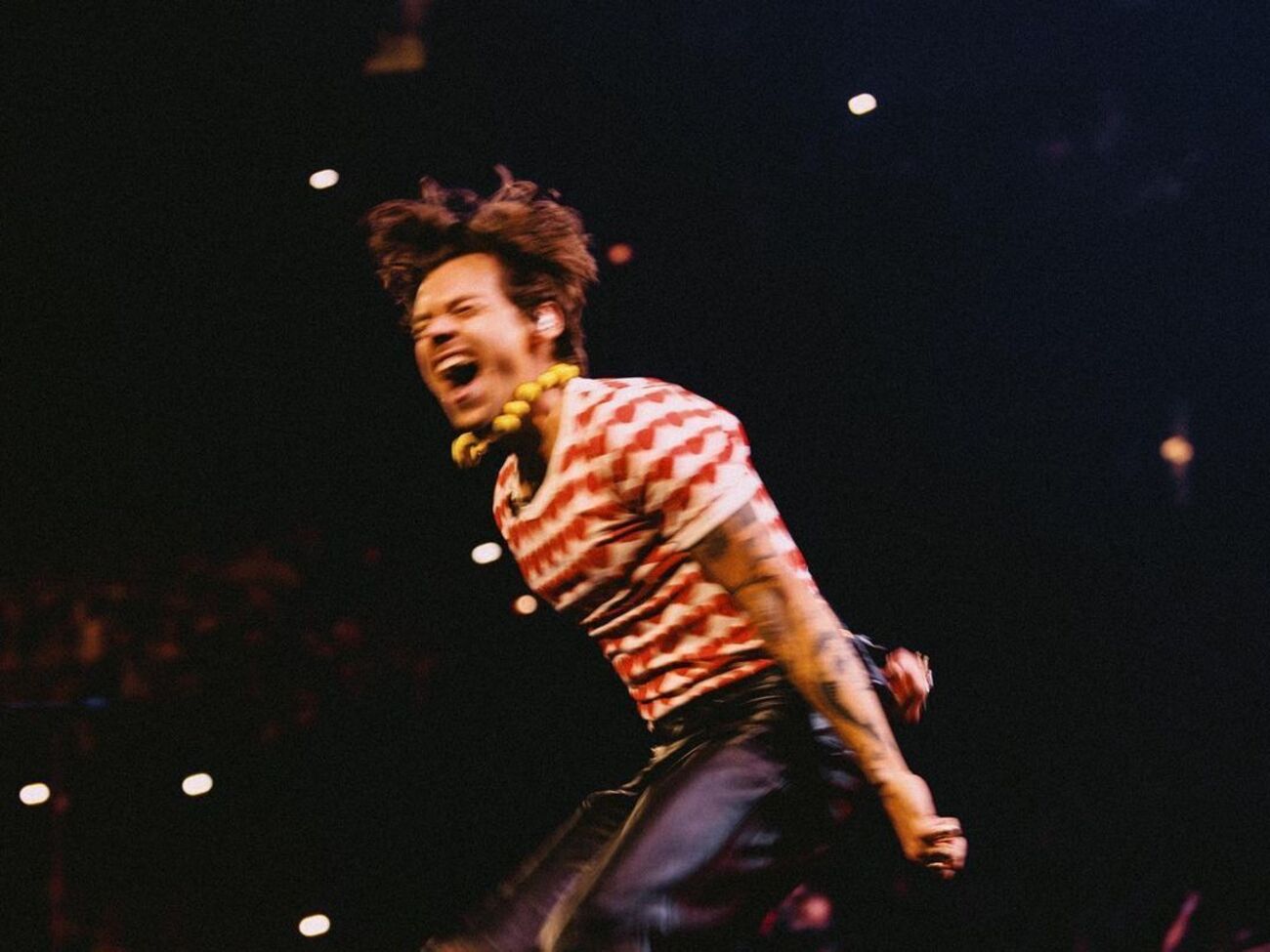 Стайлс исполнил песню&nbsp;Sign Of The Times, накинув на плечи флаг Украины