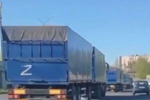 The occupiers export products from the Kherson region to the territory of the Crimean peninsula, Laguta noted (in the photo - grain carriers of the occupiers in Melitopol)