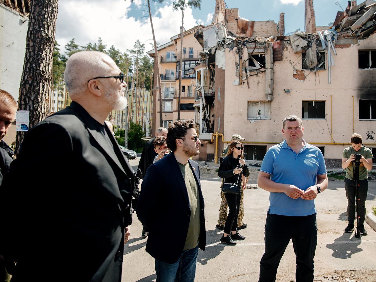 Премьер Албании&nbsp;Эди Рама (первый слева), премьер Черногории&nbsp;Дритан Абазович (в центре) и мэр Ирпеня Александр Маркушин (справа)