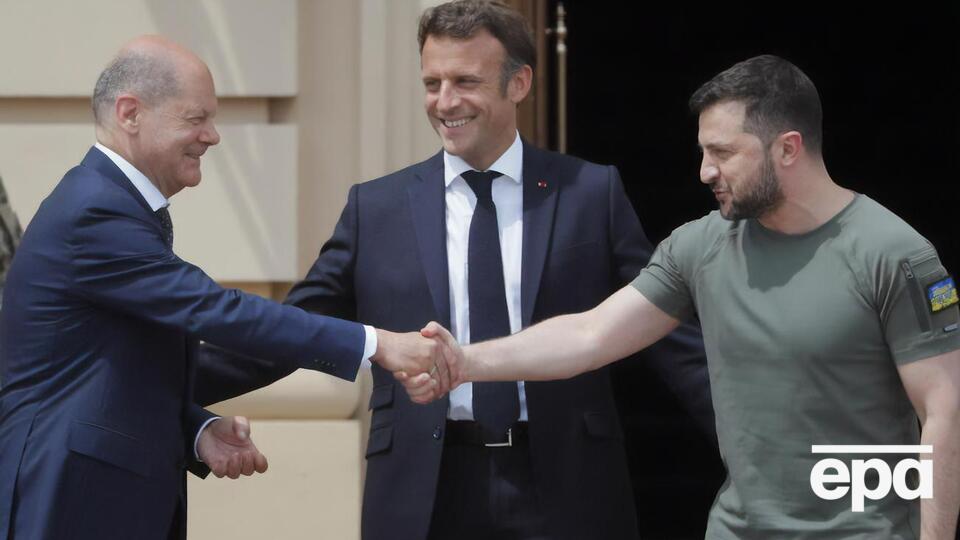 Макрон та Шольц у Києві заявили про підтримку заявки України на вступ у Євросоюз