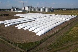 Українські фермери й раніше використовували тимчасові сховища зерна, зараз у країні дефіцит потужностей зберігання через війну