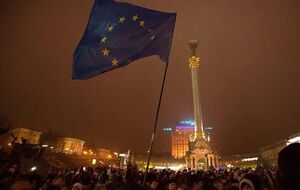 Украина стремится в ЕС десятки лет. На фото – 22 ноября 2014 года в Киеве, начало Евромайдана