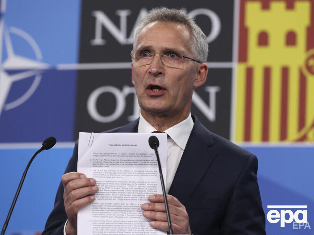 За словами Столтенберга, Швеція і Фінляндія будуть запрошені до членства в НАТО 29 червня на саміті у Мадриді