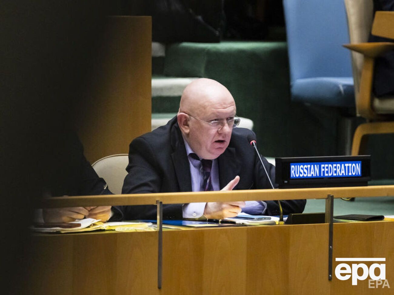 Мишель&nbsp;во время выступления на заседании Совбеза ООН прямо обратился к Небензе (на фото)