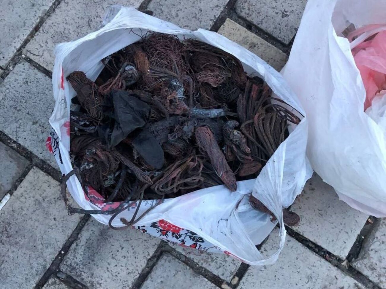 У чоловіків виявили пакет зі зрізаними з обгорілої техніки кабелями