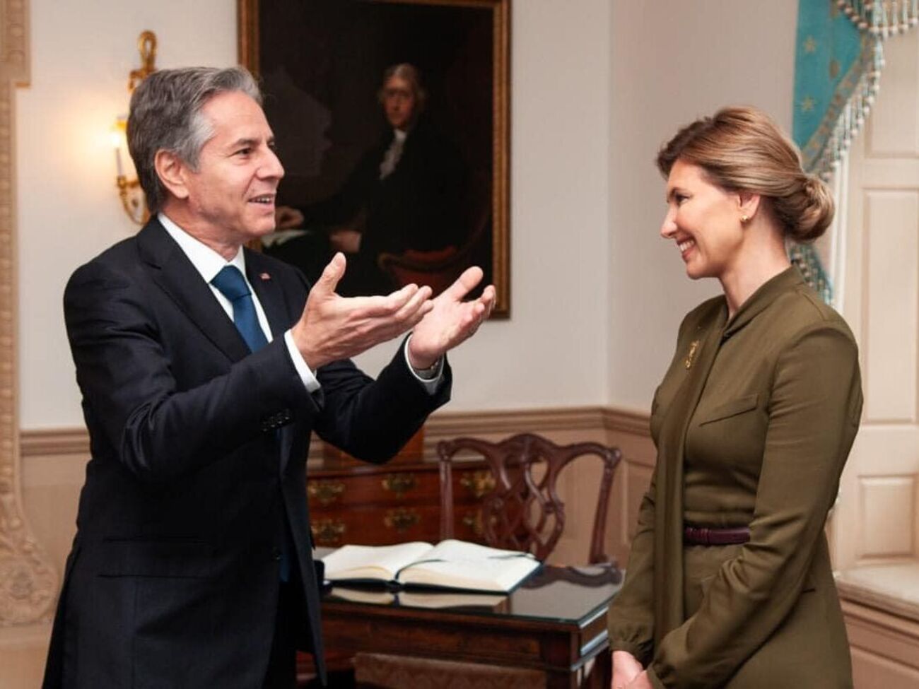 На встрече с Блинкеном Зеленская поблагодарила США за всеобъемлющую поддержку Украины