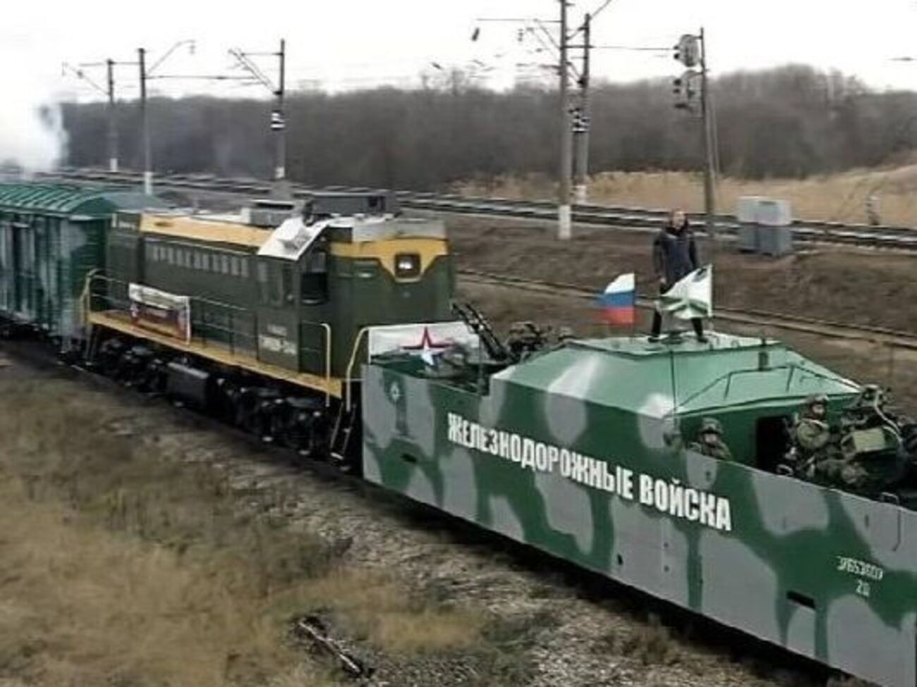 Російські окупанти пригнали до Мелітополя бронепоїзд на початку березня
