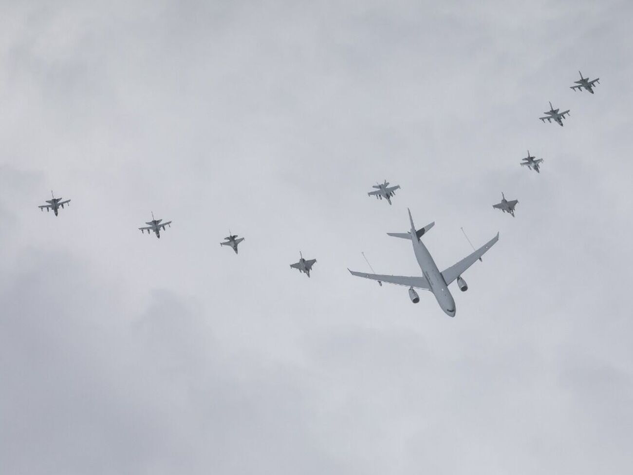 Одночасно в навчанні брало участь чотири типи винищувачів НАТО