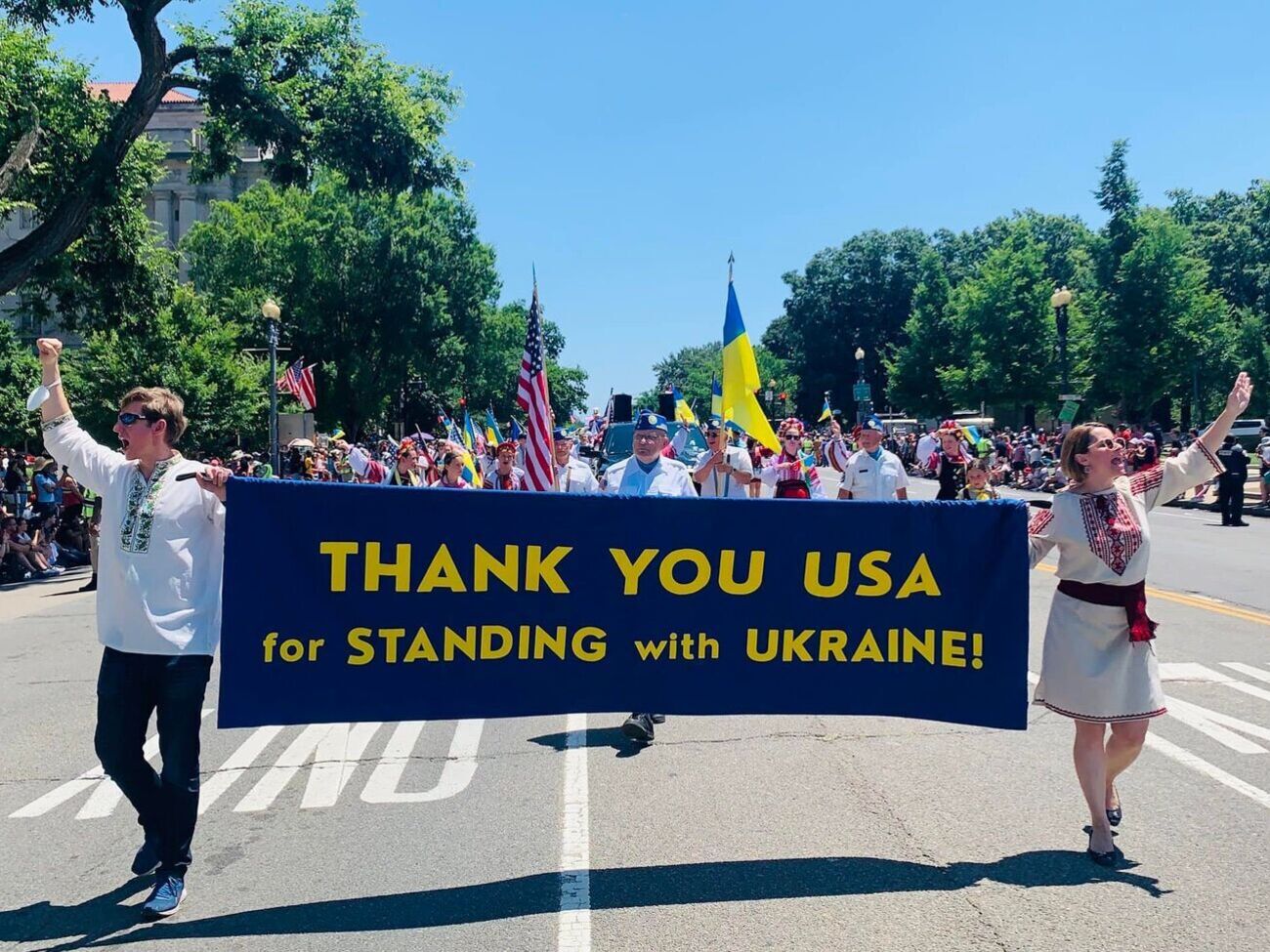 Украинская колонна впервые участвовала в параде на День независимости США. Фоторепортаж