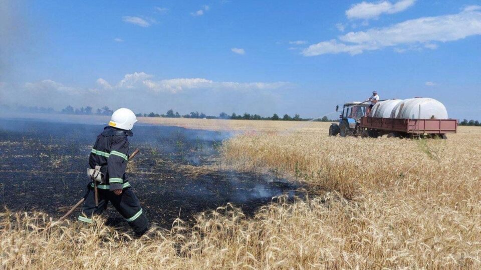 Через обстріли в Миколаївській області горіли поля