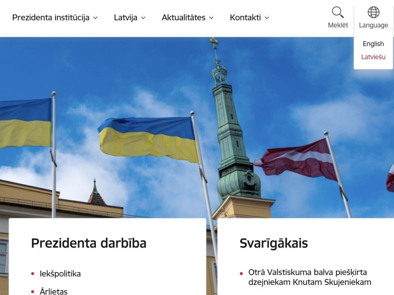 Питання комунікації держуправління російською мовою через війну РФ проти України стало дуже чутливим, зазначили у канцелярії президента Латвії
