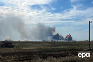 Взрывы на военном аэродроме в Крыму минобороны РФ объяснило "детонацией нескольких авиационных боеприпасов"