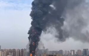 Горело здание в центре города