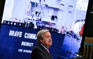 Символом "обещаний и надежд" Гутерриш назвал судно Brave Commander, которое привезло украинское зерно в Африку