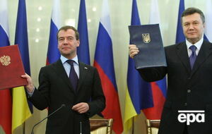 Харьковские соглашения в апреле 2010 года подписали президенты Дмитрий Медведев и Виктор Янукович