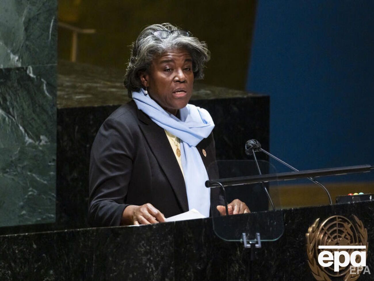 Томас-Гринфилд подсчитала, что с 2009 года Россия 26 раз использовала право вето в Совбезе ООН