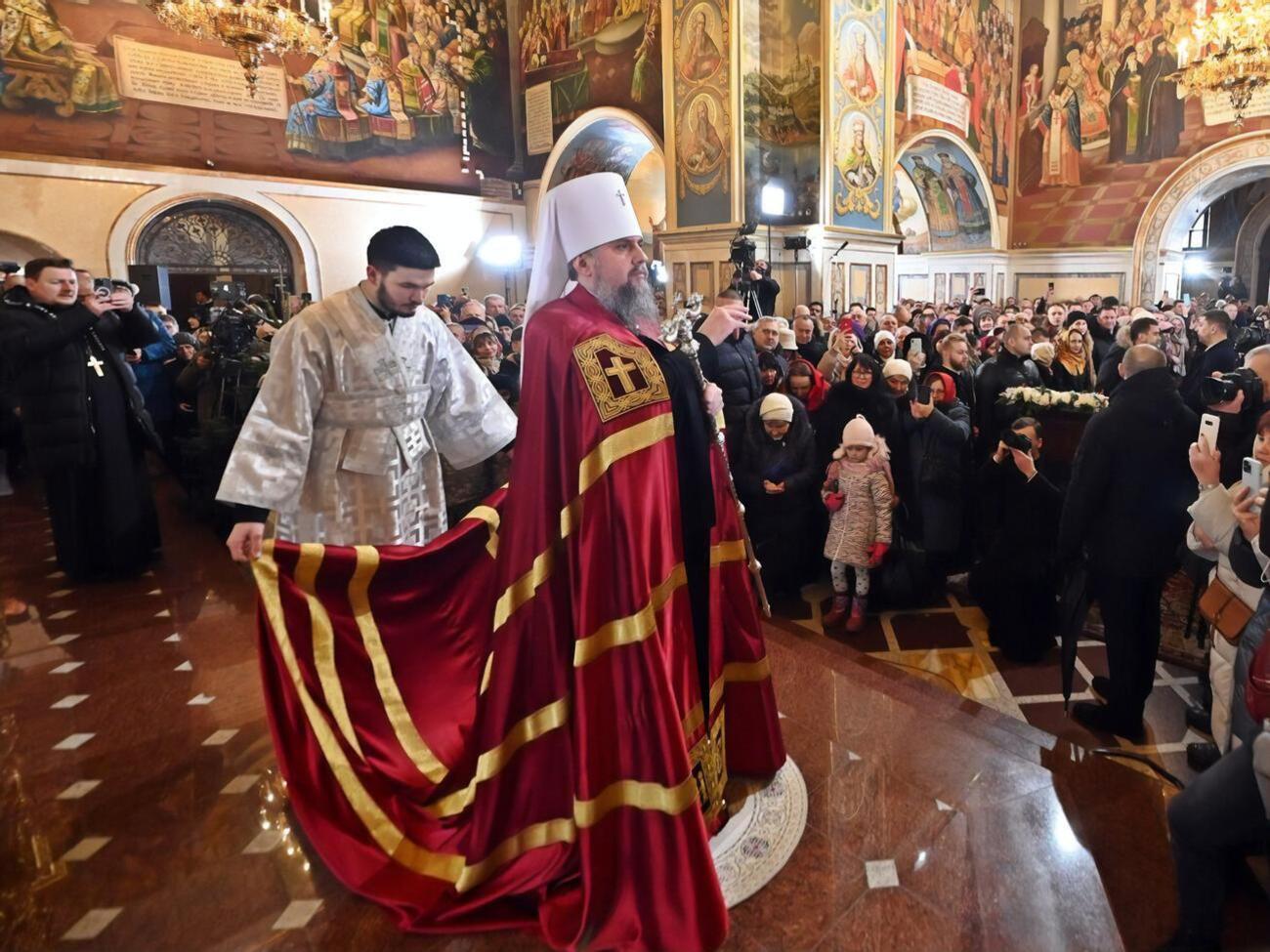 Уперше Епіфаній провів богослужіння у Лаврі на Різдво