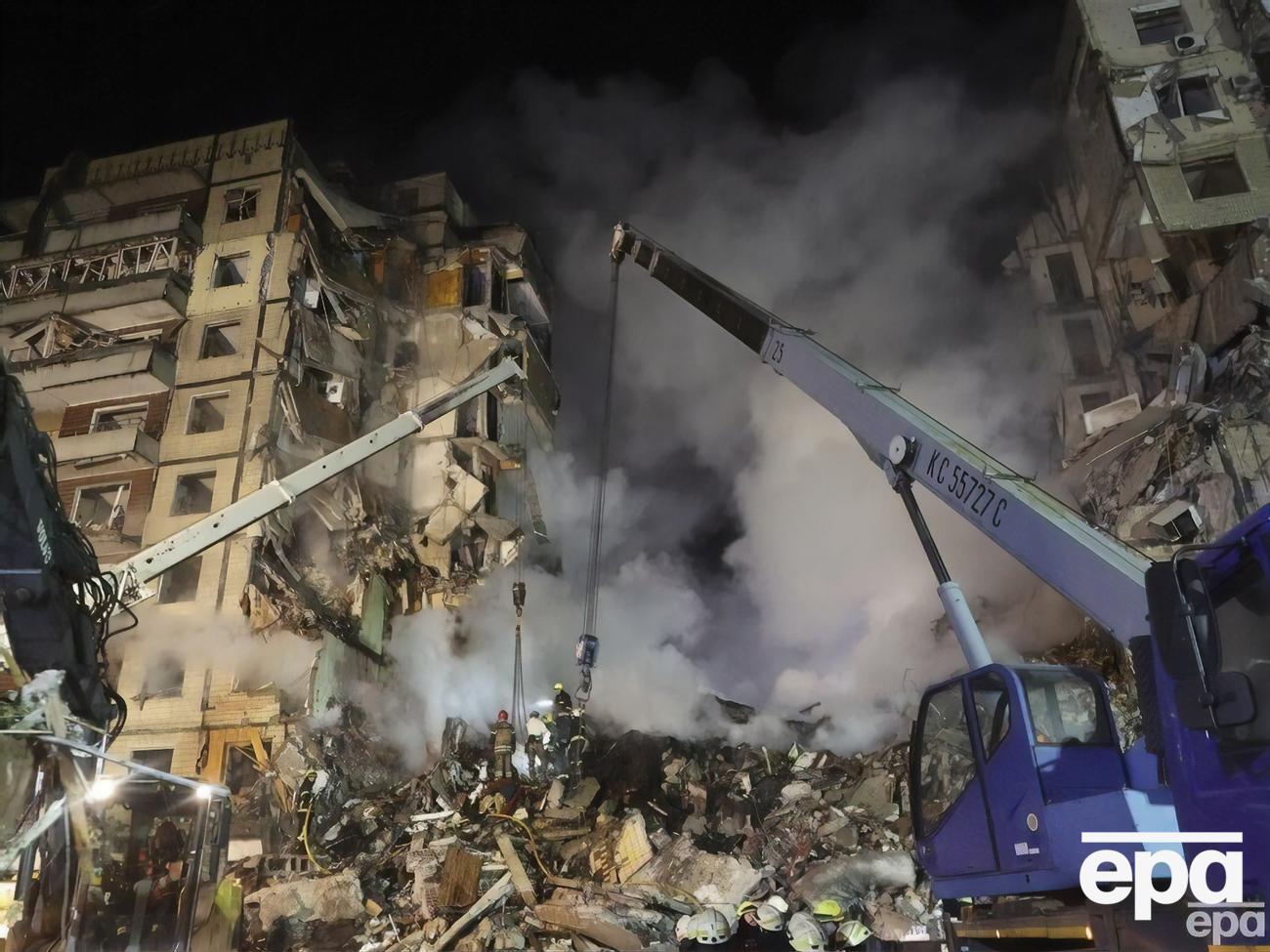 Российская ракета попала в дом в Днепре 14 января