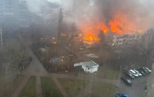 Последствия падения вертолета в Броварах