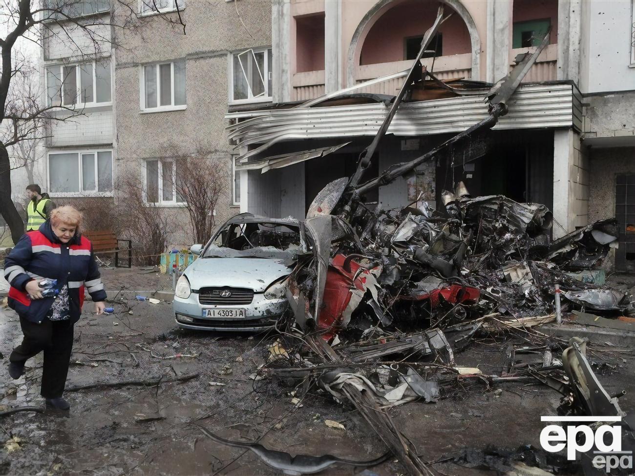 В результате падения вертолета в Броварах погибло руководство МВД Украины