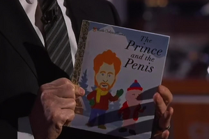 Киммел на обложке своей книги изобразил принца и его детородный орган