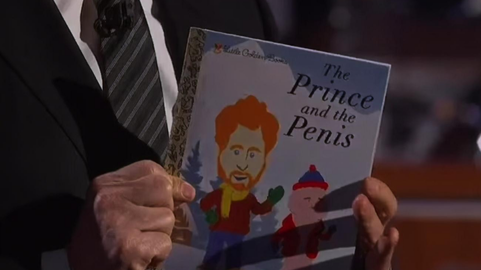 Киммел на обложке своей книги изобразил принца и его детородный орган