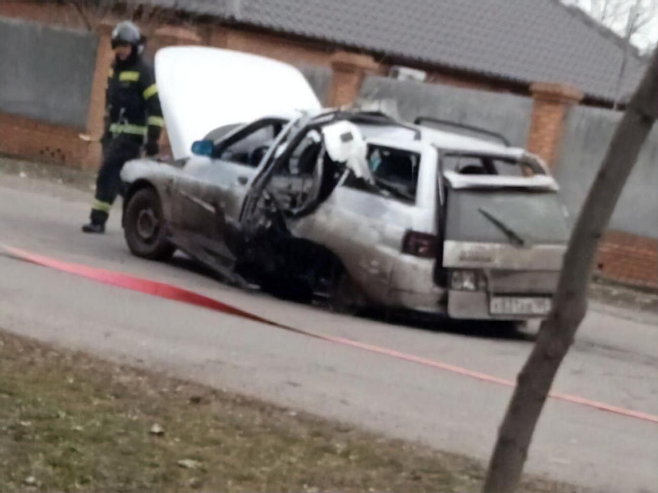 Автомобиль Мамай после подрыва в Бердянске