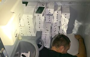 Телефоны были спрятаны под сиденьями пассажиров и даже в туалете под обшивкой, отметили в ГПСУ