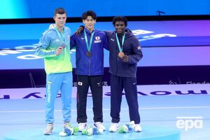 Ковтун, Хасимото и Ричард во время церемонии награждения