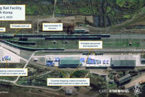 Супутник зафіксував на північнокорейській залізничній станції Туманганг рекордні 73 вагони