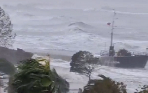 Часть судна прибило к берегу