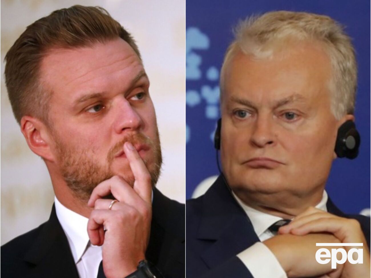 Науседа (справа) прокомментировал заявления Ландсбергиса о российской агрессии