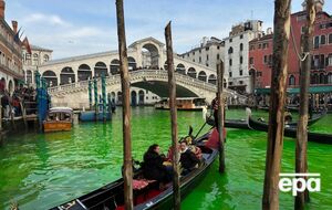 Воду в Венеции и еще четырех городах Италии окрасили в зеленый цвет