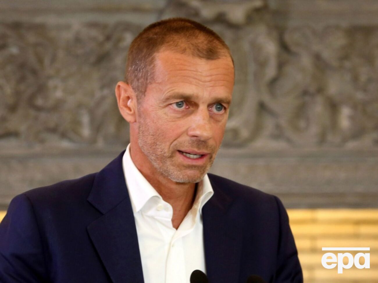 Чеферин (на фото) и Зеленский обменялись мнениями по "актуальным геополитическим и спортивным вопросам", отметили в УЕФА