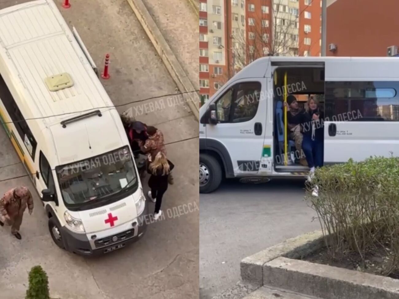 На ролике люди в форме пытались затолкать мужчину в "скорую"