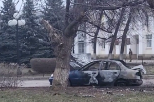 Підірваний автомобіль згорів