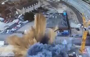 Момент взрыва сняли с дрона