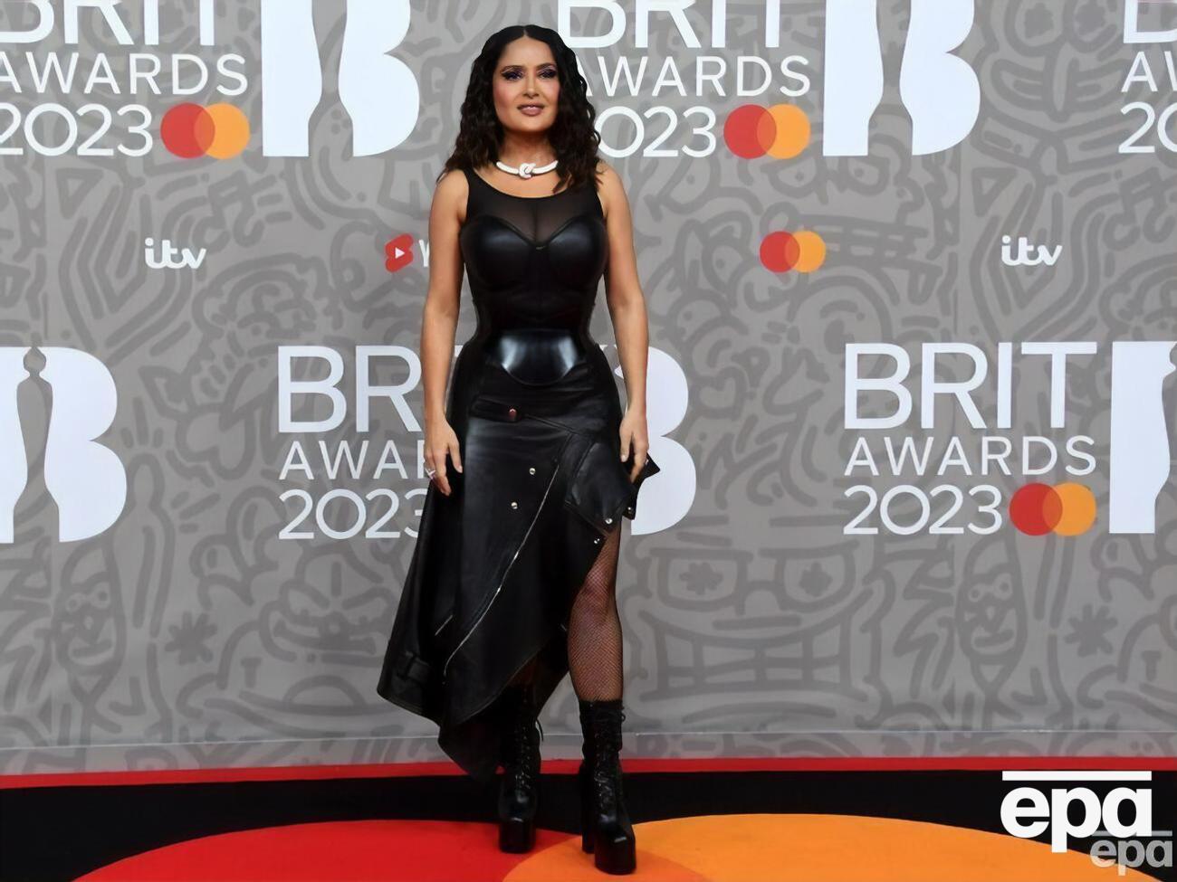 Хайек появилась на церемонии вместе с мужем