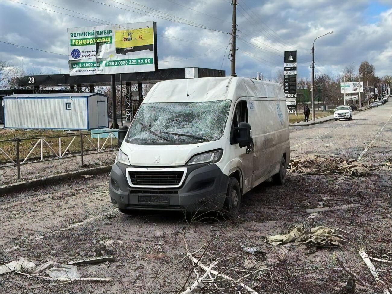 Второй удар россиян пришелся рядом с остановкой общественного транспорта